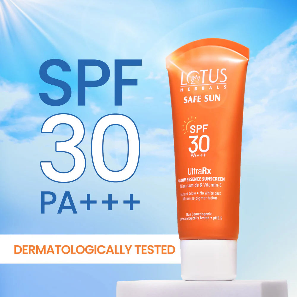 Lotus Herbals Safesun Ultrarx Glow Essence Sunscreen SPF 30 PA++++ - 50 gm