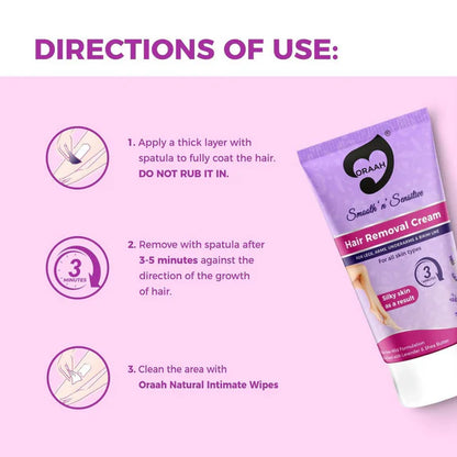Oraah Smooth n Sensitive Hair Removal Cream - 50 gm