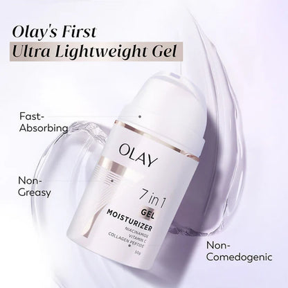 Olay 7in1 Gel Moisturizer with Niacinamide, Vitamin C, Collagen Peptide - 50 gm