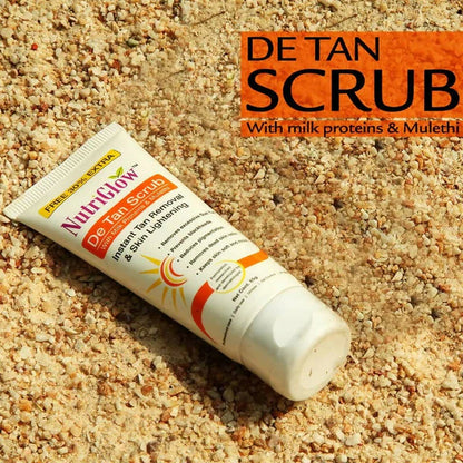 NutriGlow De Tan Scrub With Milk Protein & Mulethi - 65 gm
