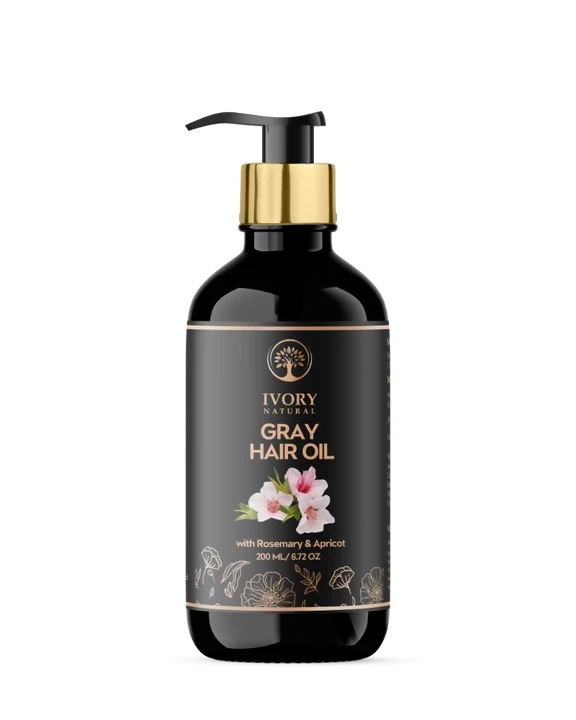 Ivory Natural Gray Oil Restore Natural Black Hair And Shine - 200 ml
