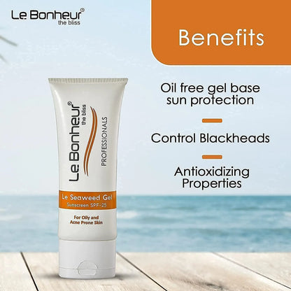 Le Bonheur Seaweed Gel Sunscreen SPF 25 For Skin Fairness - 50 ml
