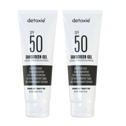 Detoxie Squalene & Silk Protiens SPF50 Sunscreen Gel For All Skin Types - 50 ml - Pack of 1