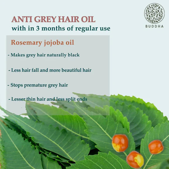 Buddha Natural Anti Grey Hair Oil For Anti Greying and Natural Hair Color - 150 ml