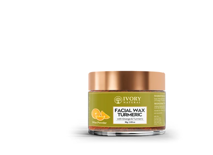 Ivory Natural Facial Wax Powder With Turmeric - Natural Facial Hair Removal Wax For Instant Skin Brightening - 30 gm