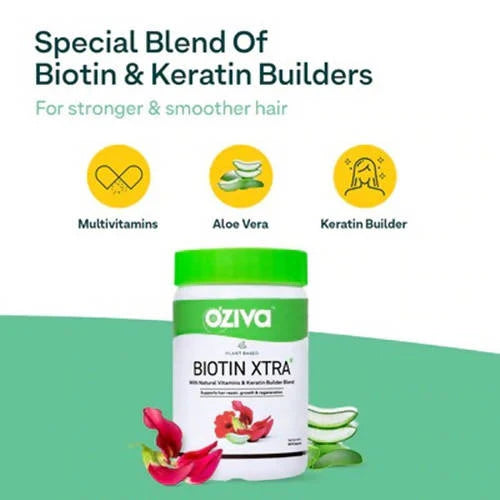 OZiva Plant Based Biotin Xtra Capsules -60 Caps