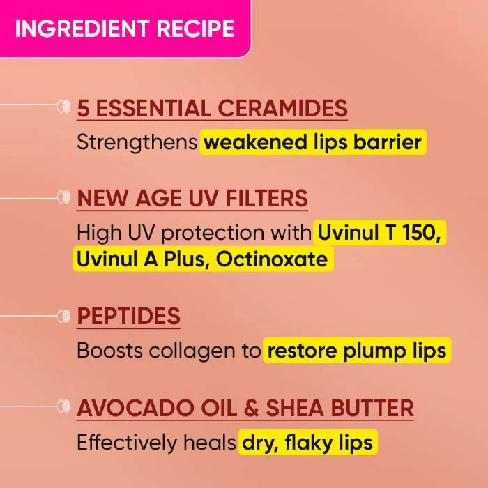 Dot & Key Barrier Repair Ceramide & Peptide SPF 50 PA+++, UVA+UVB Lip Balm - Warm Nude - 10 gm