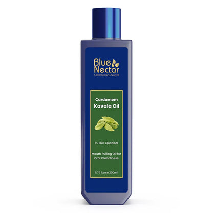 Blue Nectar Cardamom Mint Oil Pulling For Mouth - 100 ml