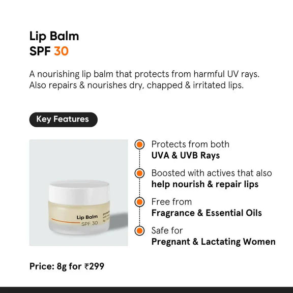 Minimalist SPF 30 Lip Balm For Protection & Nourishment - 8 gm