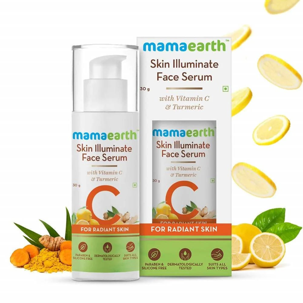 Mamaearth Skin Illuminate Face Serum With Vitamin C & Turmeric For Radiant Skin -30 gm