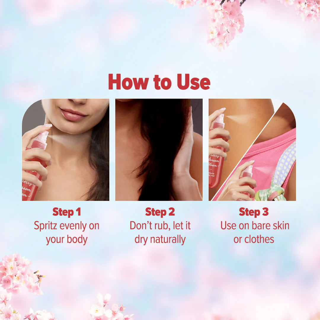 Aqualogica Refresh + Cherry Blossom Bloom Body Mist - 150 gm