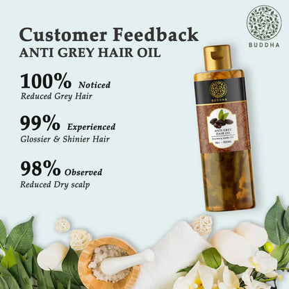 Buddha Natural Anti Grey Hair Oil For Anti Greying and Natural Hair Color - 150 ml