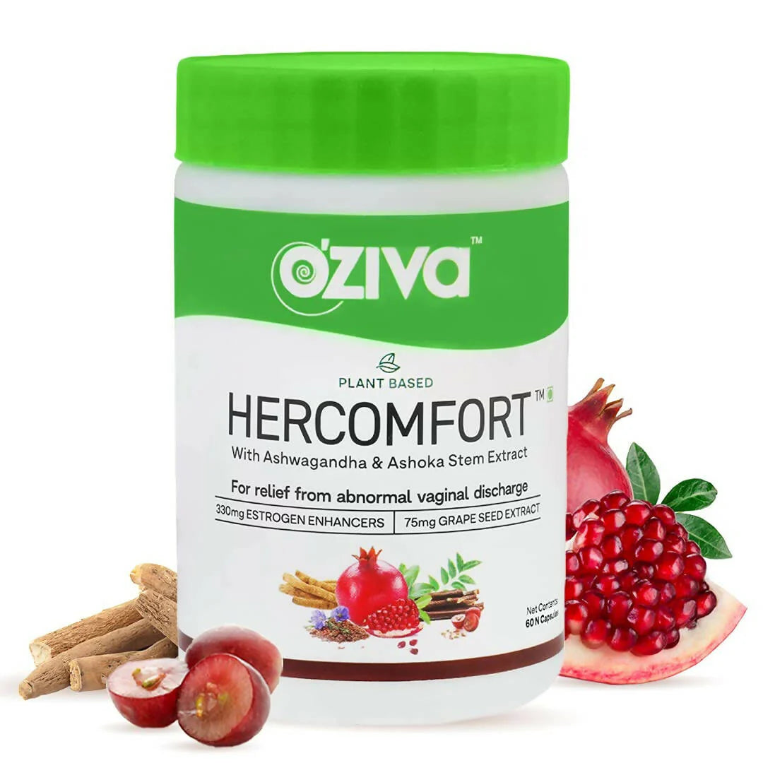 OZiva Plant Based HerComfort with Ashwagandha, Flax Seeds & Ashoka Stem Extracts Capsules