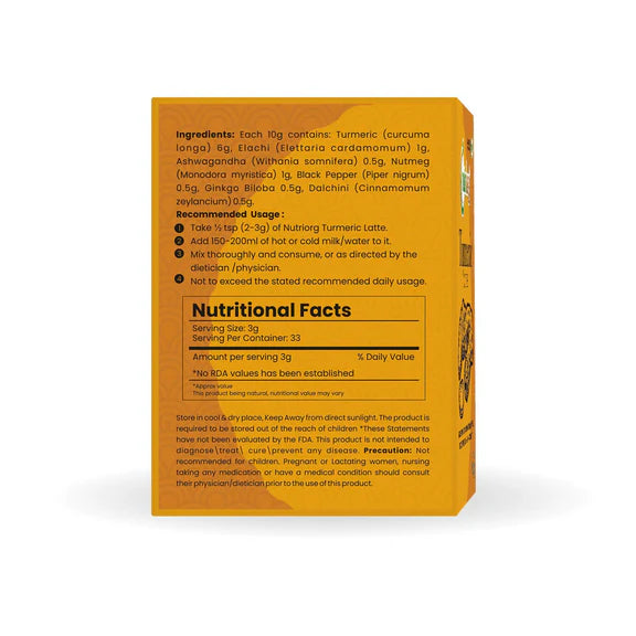 Nutriorg Certified Organic Turmeric Latte - 100 gm