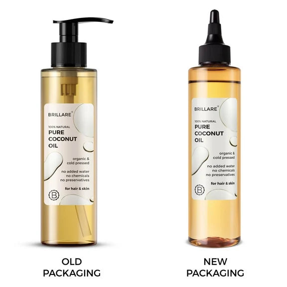 Brillare 100% Natural Pure Coconut Oil Organic & Cold Pressed Hair Oil with Zero Chemicals - 200 ml