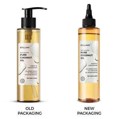 Brillare 100% Natural Pure Coconut Oil Organic & Cold Pressed Hair Oil with Zero Chemicals - 200 ml