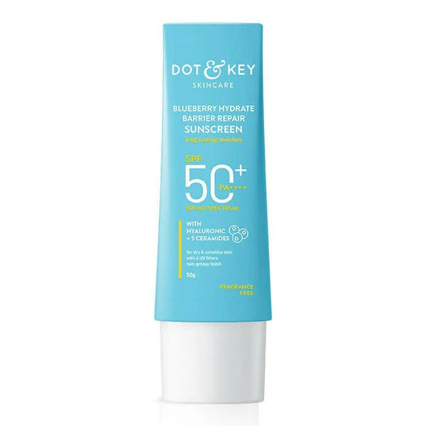 Dot & Key Blueberry Hydrating Barrier Repair Face Sunscreen SPF 50+,PA++++ With Hyaluronic & 5 Ceramides - 50 gm