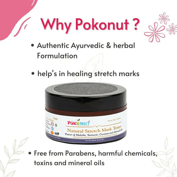 Pokonut Herbal Natural Stretch Mark Toner - 50 gm