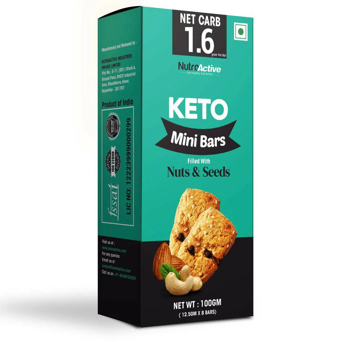NutroActive Keto Breakfast Mini Bars with Nuts & Seeds