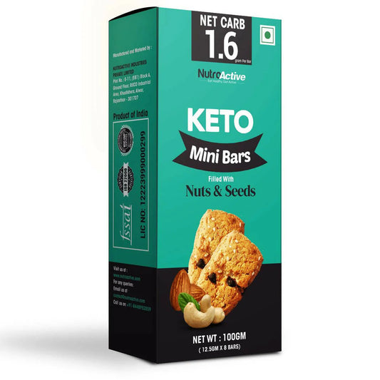 NutroActive Keto Breakfast Mini Bars with Nuts & Seeds