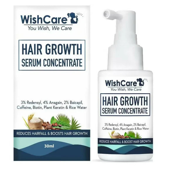 Wishcare Hair Growth Serum Concentrate With 3% Redensyl, 4% Anagain, Rice Water, Biotin - Pack of 1 - 100 ml
