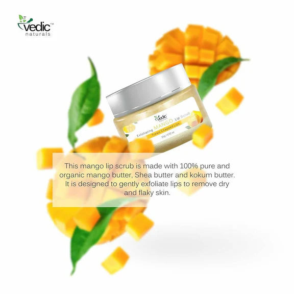 Vedic Naturals Exfoliating Mango Lip Scrub - 15 gm
