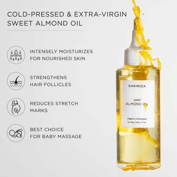 Kimirica Sweet Almond Oil For Hair & Glowing Skin - 100 ml