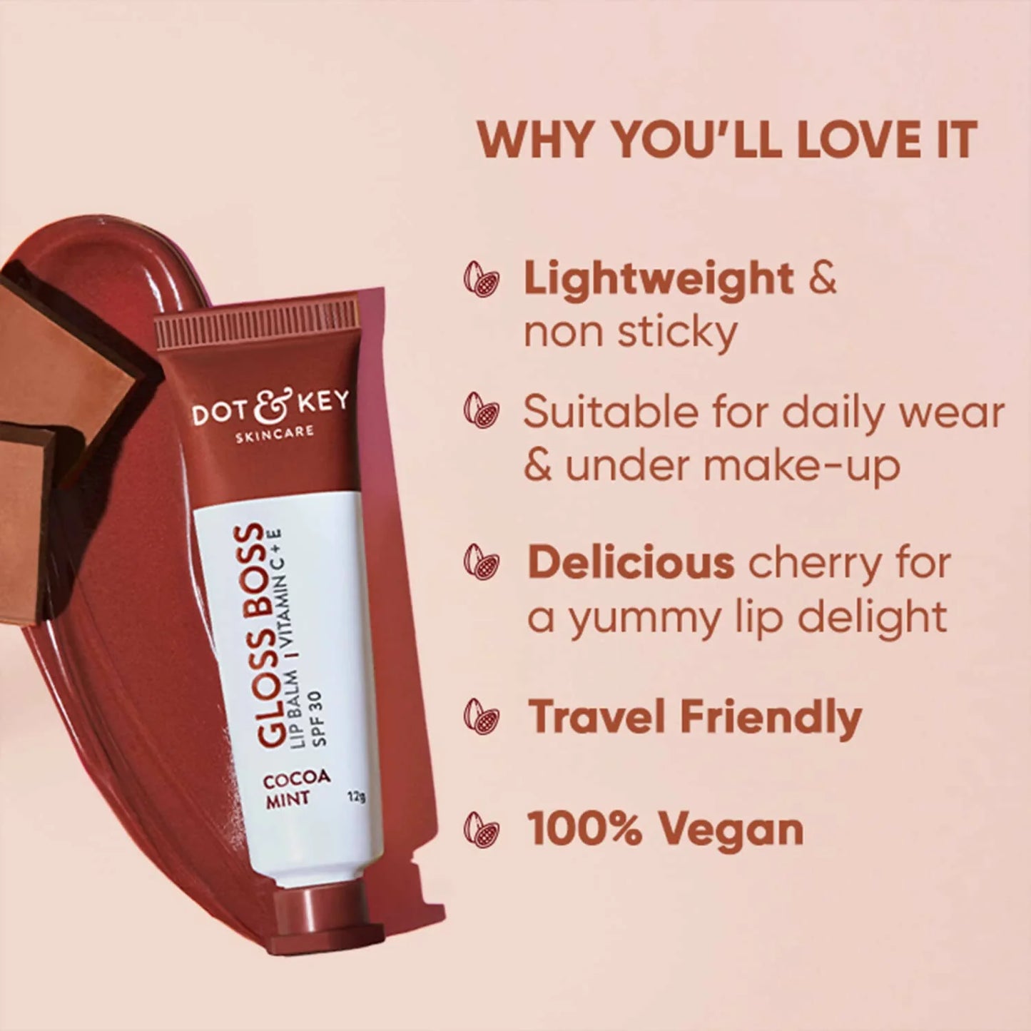 Dot & Key Gloss Boss Cocoa Mint Lip Balm - 12 gm