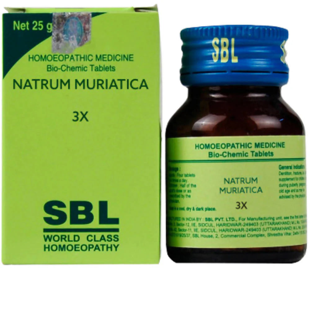 SBL Homeopathy Natrum Muriaticum Biochemic Tablets -3X