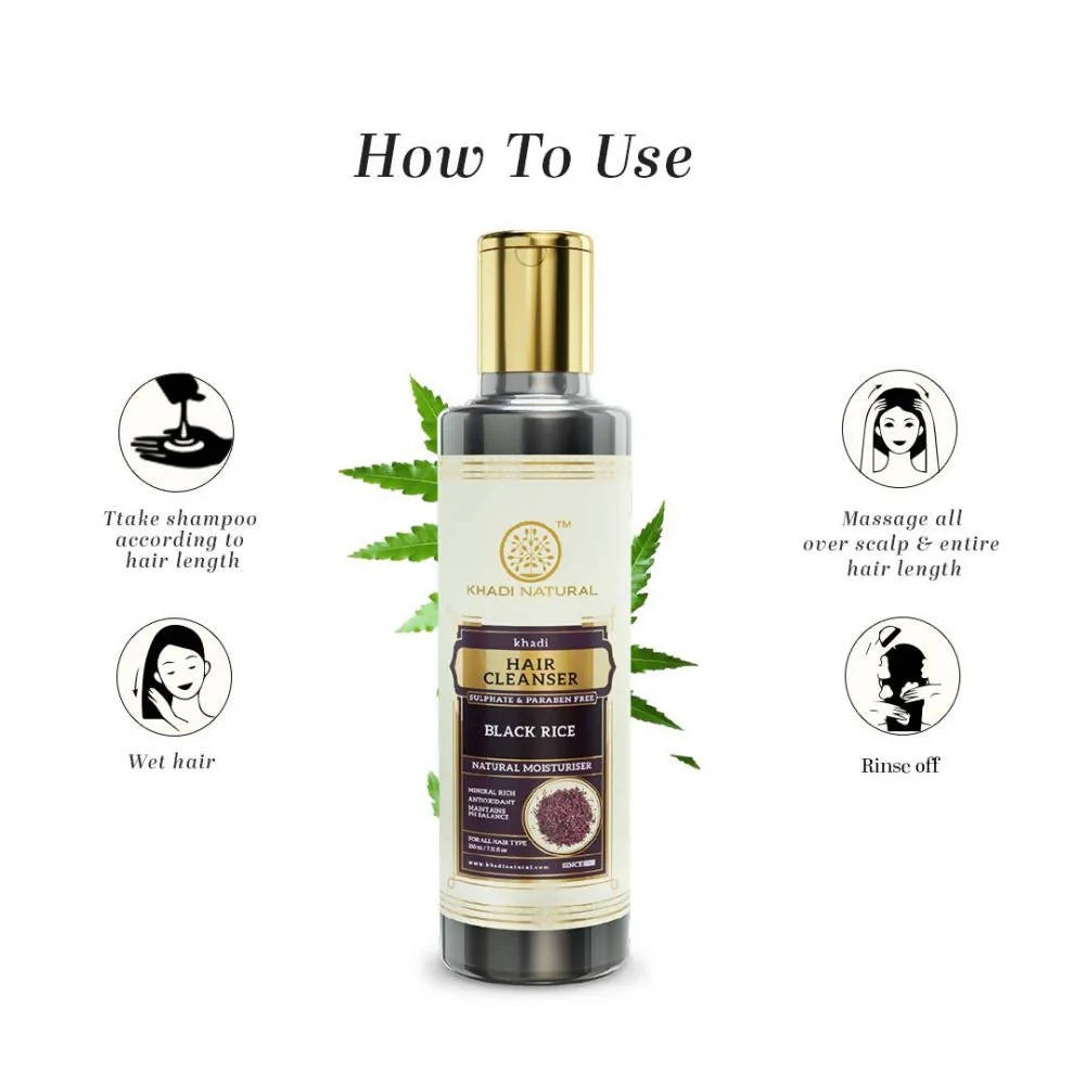 Khadi Natural Black Rice Hair Cleanser - 210 ml