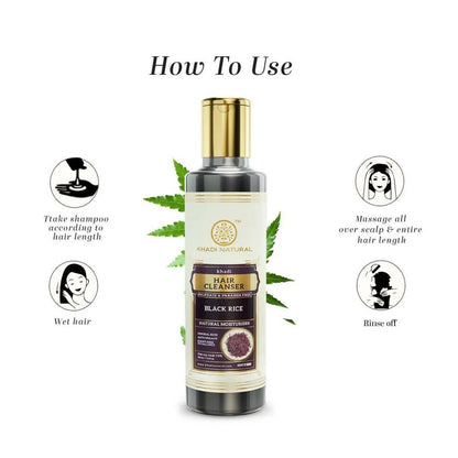 Khadi Natural Black Rice Hair Cleanser - 210 ml