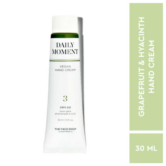 The Face Shop Non-Greasy Vegan Hand Cream - Noon Park With Hyaluronic Acid - 30 ml