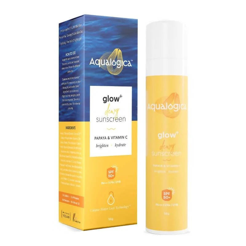 Aqualogica Glow + Dewy Sunscreen With Papaya & Vitamin C SPF 50+ PA++ - 30 gm