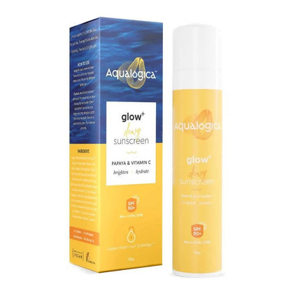 Aqualogica Glow + Dewy Sunscreen With Papaya & Vitamin C SPF 50+ PA++ - 30 gm
