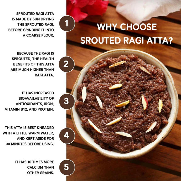 IKAI Organic Sprouted Finger Millet/Ragi Atta - 450 gm