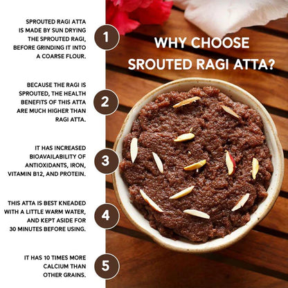 IKAI Organic Sprouted Finger Millet/Ragi Atta - 450 gm