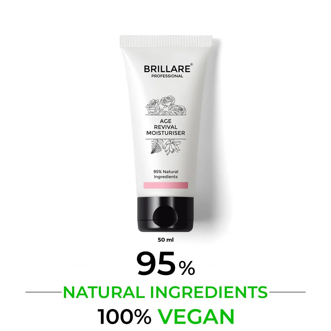Brillare Age Revival Natural Moisturiser Cream with Indian Rose and Lotus - 50 gm