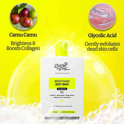 Chemist At Play Brightening Body Wash for Reduces Fades Dark Spots, Evens out Skin Tone Vitamin C with Camu Camu