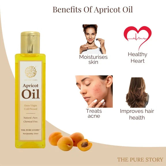 The Pure Story Natural Cold Pressed Apricot Hair Oil - 100 ml