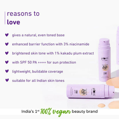 Plum Superpower BB Serum with SPF 50 PA ++++ 04 Almond - 30 ml