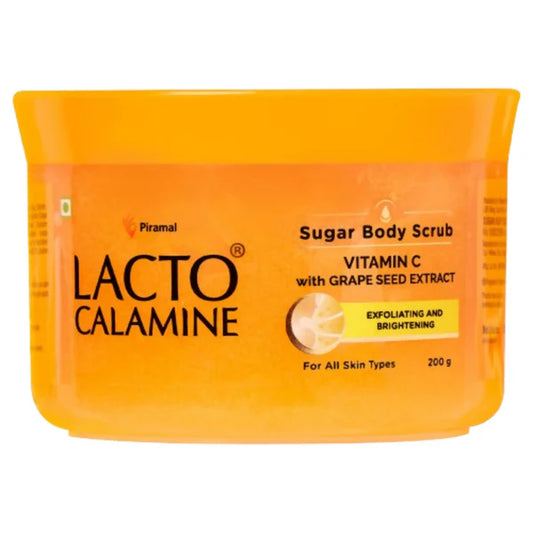 Lacto Calamine Vitamin C Sugar Body Scrub, Mild Exfoliation+Glowing Skin Scrub - 200 gm