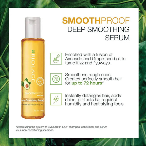 Biolage Smoothproof Avocado Deep Smoothing Serum Deep Smoothening With Avocado & Grape Seed Oil - 100 ml