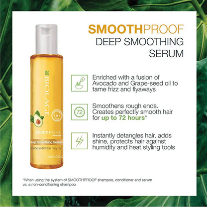 Biolage Smoothproof Avocado Deep Smoothing Serum Deep Smoothening With Avocado & Grape Seed Oil - 100 ml