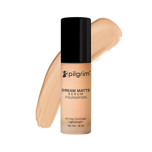 Pilgrim Dream Matte Serum Foundation With Matte & Poreless All Day Coverage Lightweight - Golden BeigePilgrim Dream Matte Serum Foundation With Matte & Poreless All Day Coverage Lightweight - Golden Beige