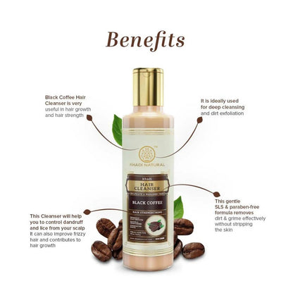 Khadi Natural Black Coffee Hair Cleanser - 210 ml