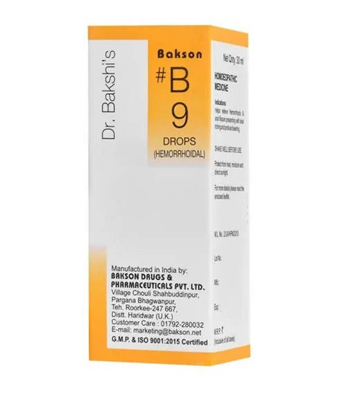 Bakson's Homeopathy B9 Hemorrhoidal Drops