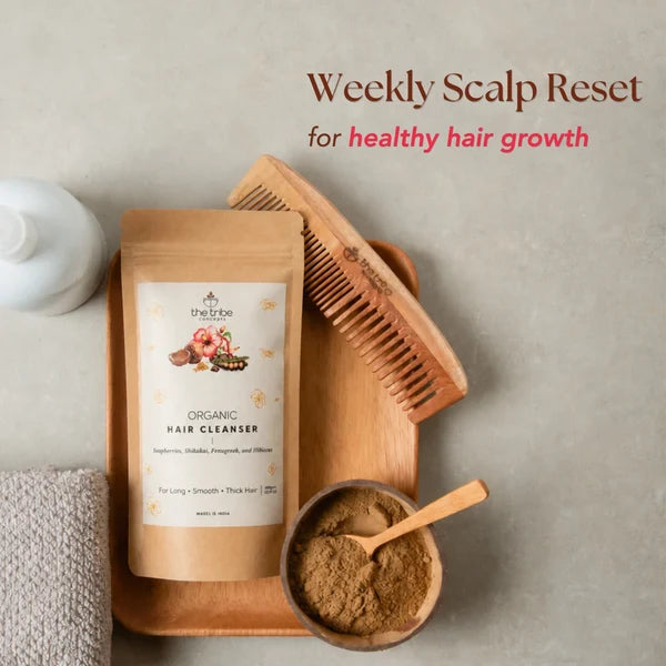 Organic Hair Cleanser - Natural Powdered Shikakai, Amla, Hibiscus Shampoo