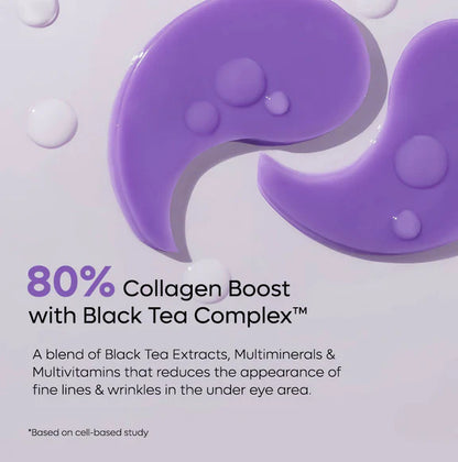 mCaffeine Black Tea Hydrogel Under Eye Patches with Vegan Collagen Peptide - Anti-Ageing - 30 Patches