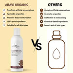 Aravi Organic 100% Pure Cold Pressed Castor Carrier Oil - 200 ml