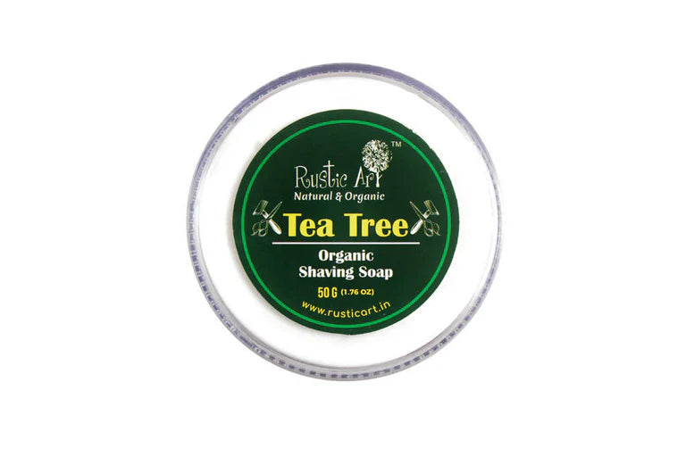 Rustic Art Tea Tree Organic Shaving Soap - 50 gm